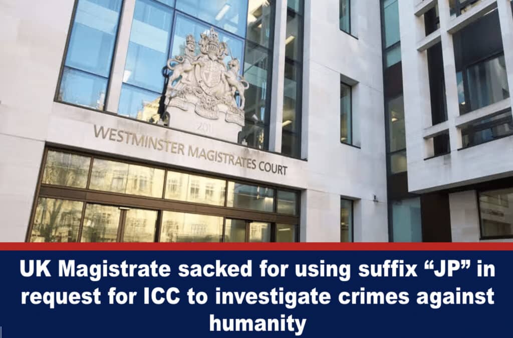 UK kogenud kohtunik vallandati kui ta esitas genotsiidi süüdistuse valitsusametnike vastu