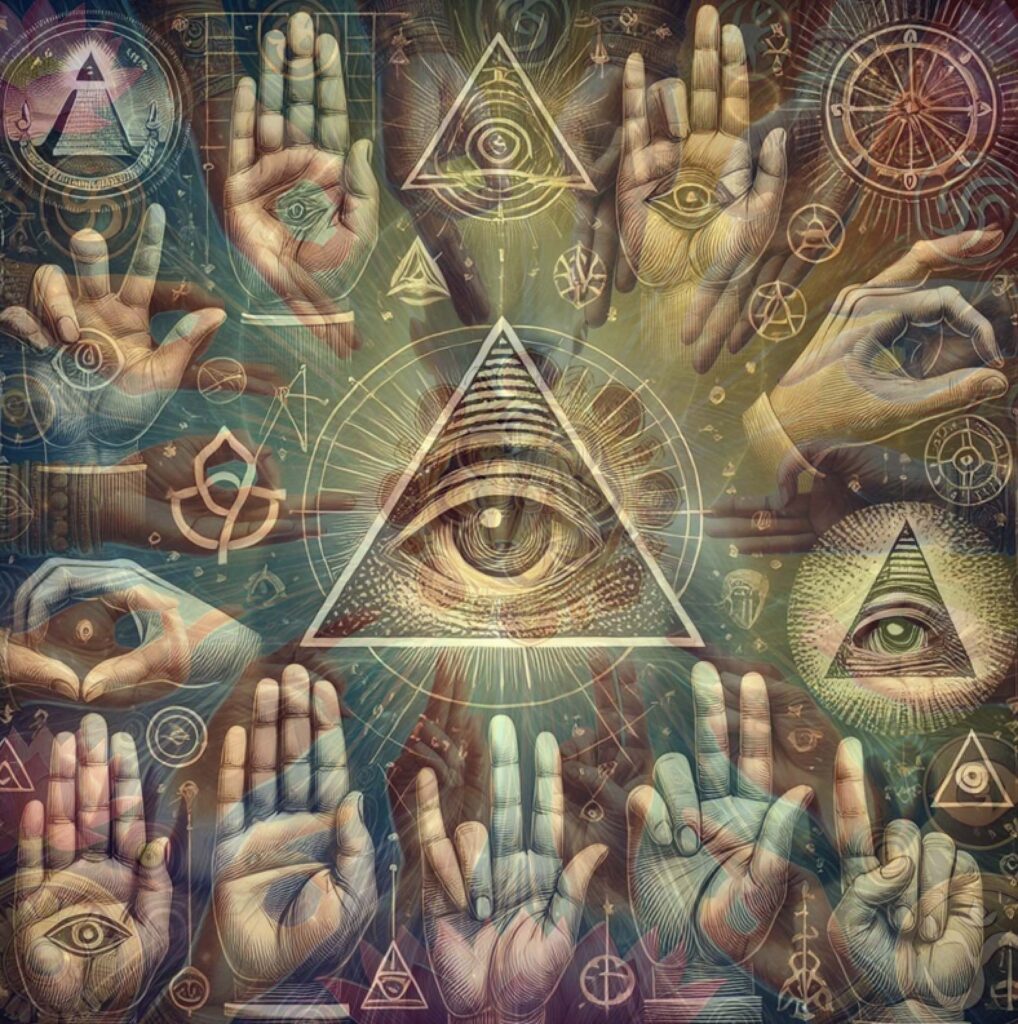 Spirituaalne ja sümboolne energia: mudrad ja illuminaatide käemärgid ühes visuaalis
