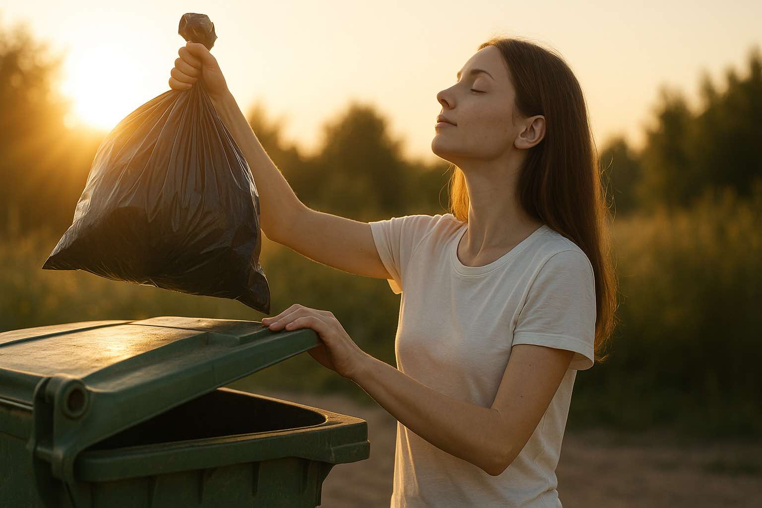 Igaüks viib ise enda prügi välja. Illustreeriv.