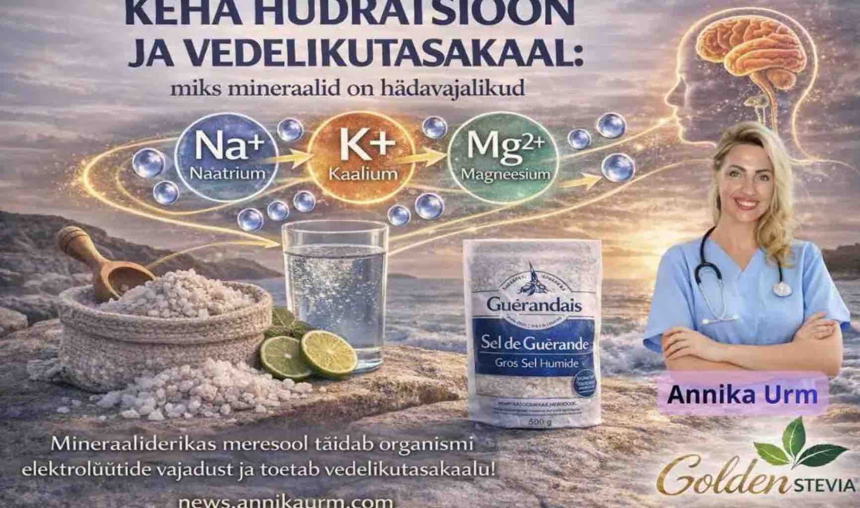 Keha hüdratsioon ja vedelikutasakaal: miks mineraalid on hädavajalikud - Annika Urm terviselugu