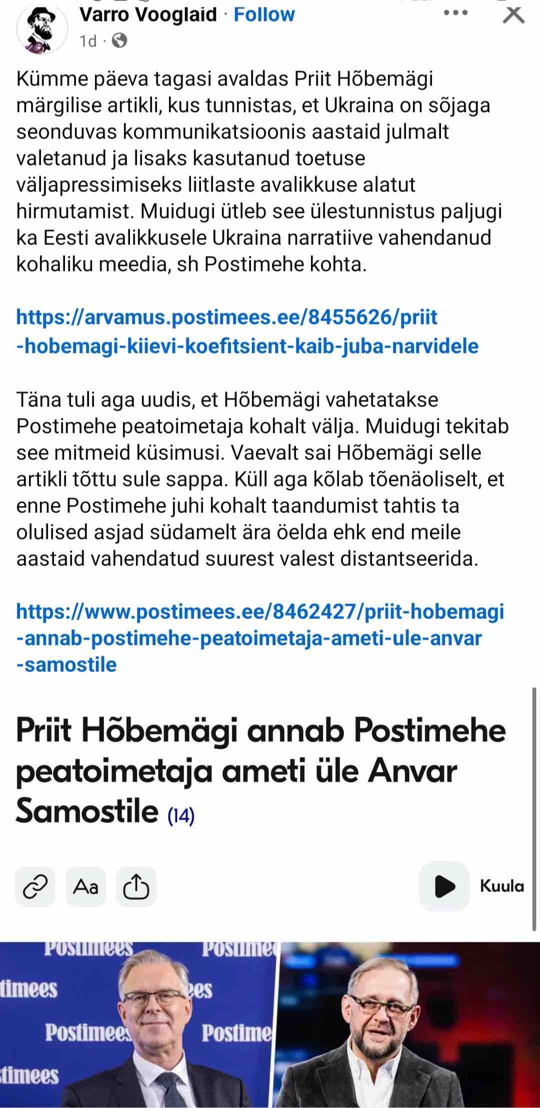 Postimehe valed - Priit Hõbemägi lahkub - Varro Vooglaid kommentaar - meedia valed paljastuvad - Fonte.News