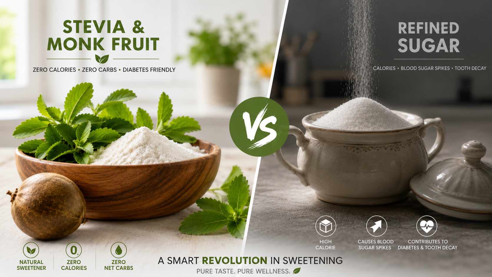 Healthy sweeteners like stevia and monk fruit are pushing sugar out of our diets. Veiko Huuse, Fonte.News