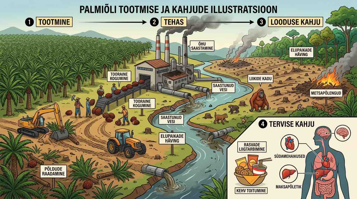 Palmiõli tootmise kahjulikkus loodusele ja inimesele-Fonte.News