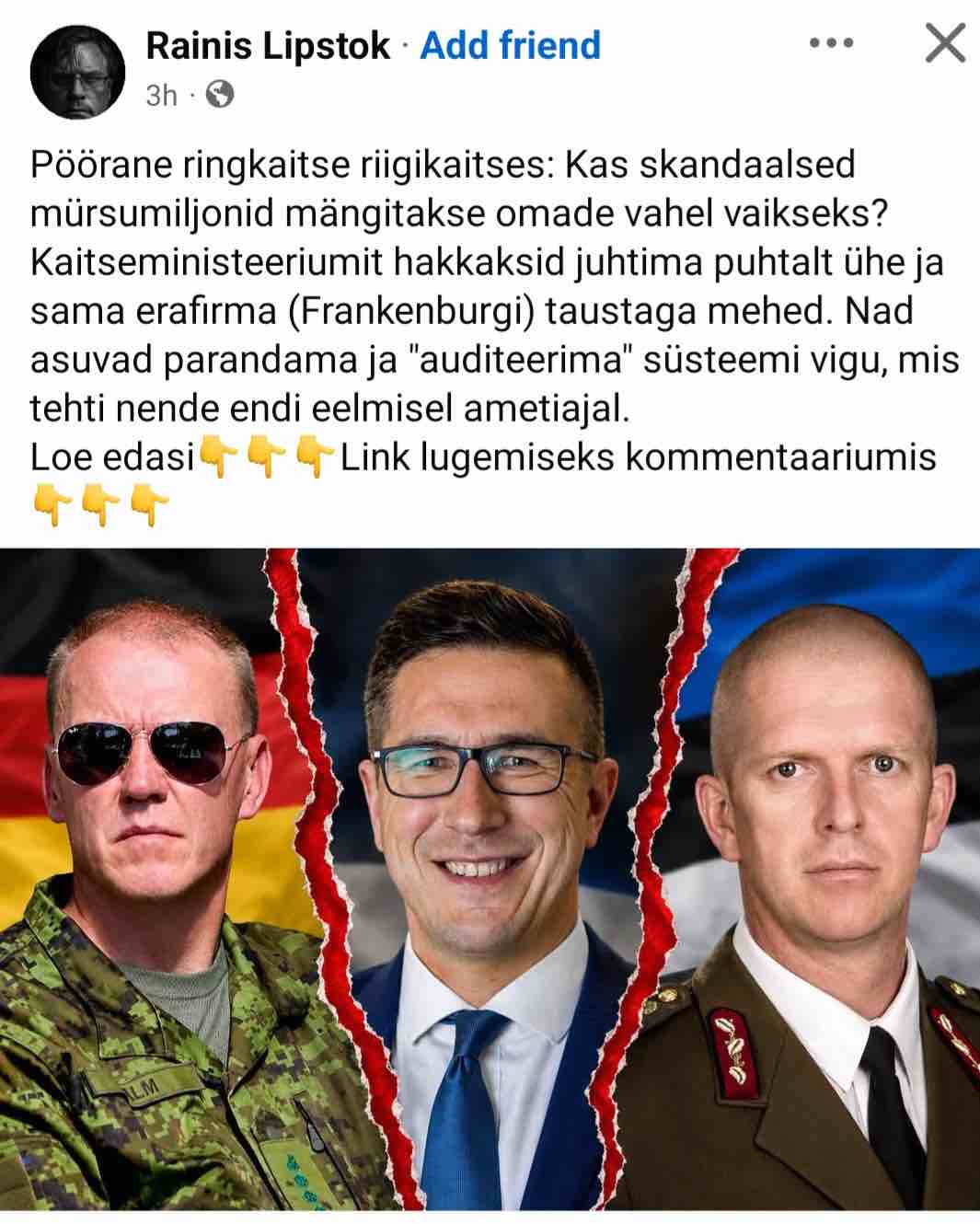 Pöörane ringkaitse riigikaitses-Rainis Lipstok