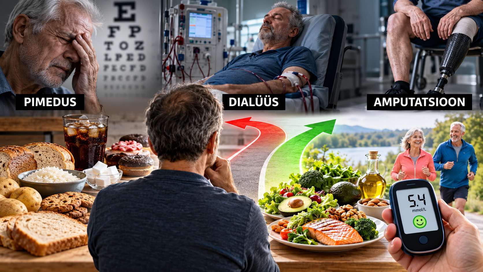 Diabeedi tüsistused: nägemise kaotus, diabeetilised jalahaavandid, amputatsioon ja neerupuudulikkus. Annika Urm tutvustab Low Carb toitumist.